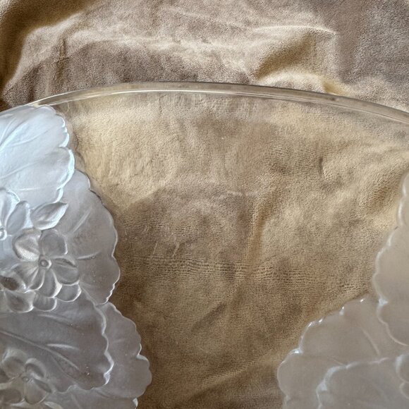 GUC Vintage Mikasa Hoya Crystal‎ Floral Motif Oval Serving Tray 13" x 8" - Picture 12 of 16